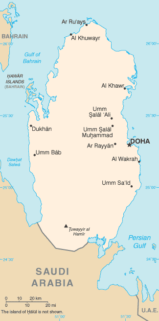 Map of Qatar